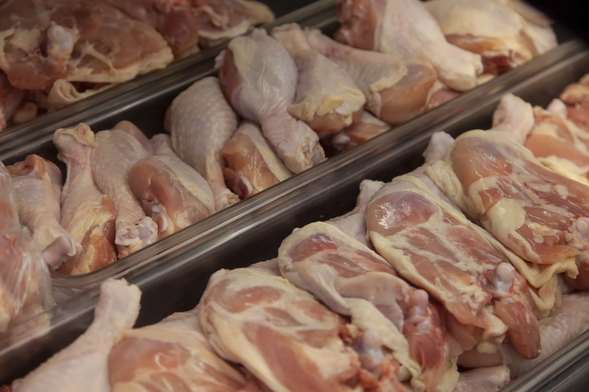 Fresh chicken pieces at D.W. Whitaker Meats